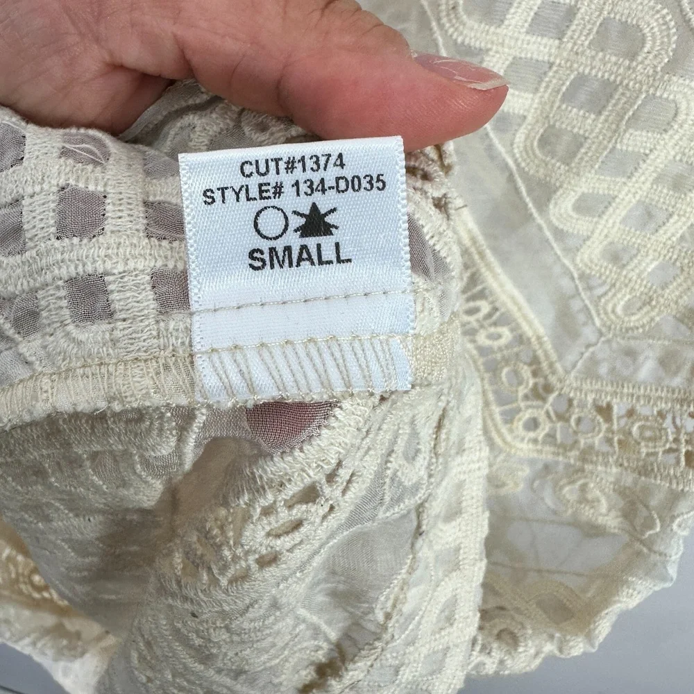 Glam Dress Small‎ Ivory Lace Sleeveless Crochet Lace Cottagecore Romantic Indie